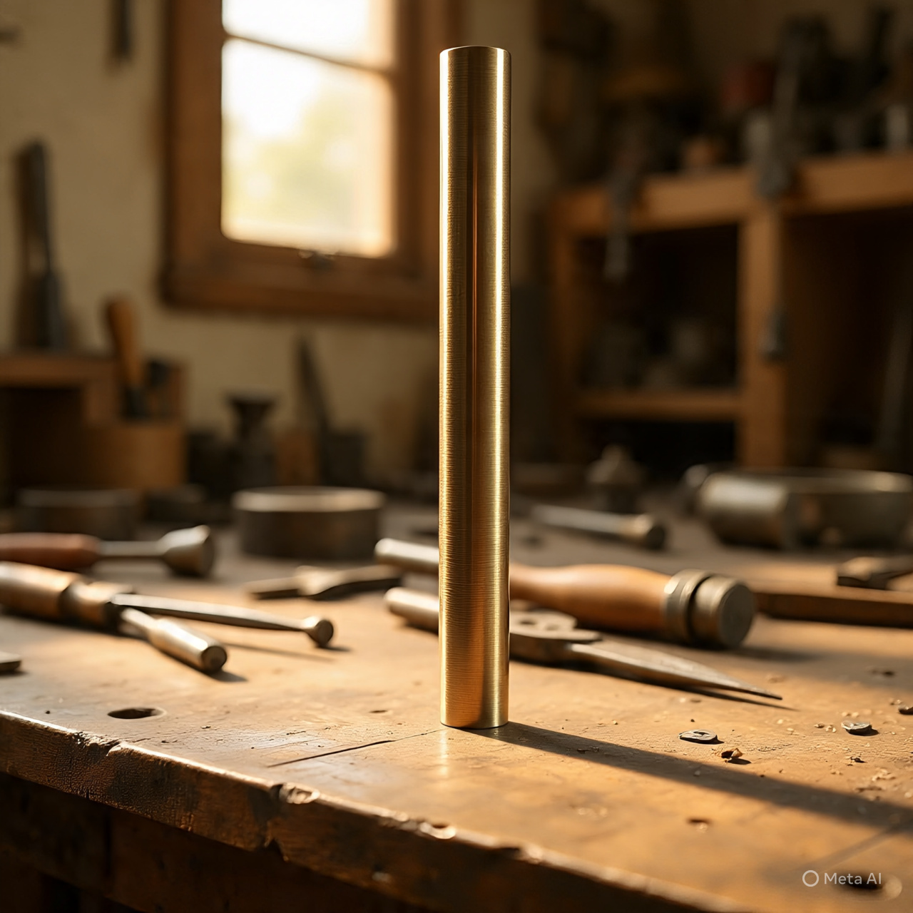 VAKOOBA Pure Brass Round Bar 16mm Diameter x 300mm Length (1 Piece)